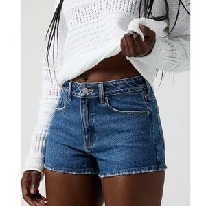 PacSun Blue Jean Shorts High-Waisted Fitted Style